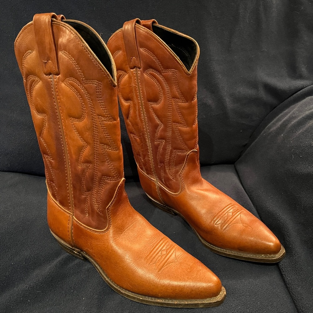Vittorio Ricci Women's Brown/Tobacco Leather Cowboy Boots Size 10 M Excellent